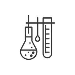 A Simple Line Drawing of a Flask a Dropper and a Graduated Cylinder