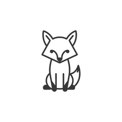 Obraz premium A simple line drawing of a fox sitting on its haunches