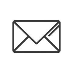 A simple outline icon depicting a closed envelope