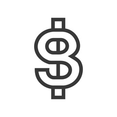 A Simple Outline of a Dollar Sign Icon