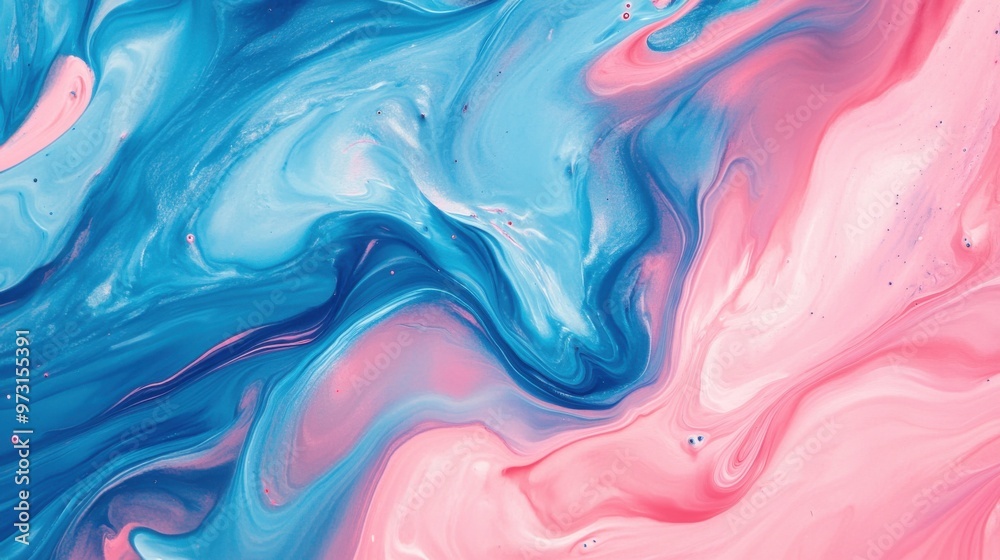 Wall mural colorful abstract swirl of blue and pink