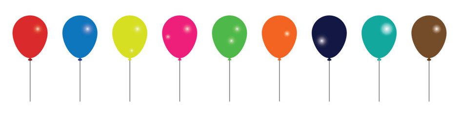 Realistic colorful balloons set for birthday and anniversary celebration - vector illustration