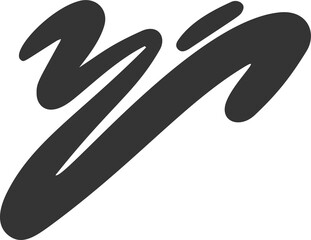 Swoosh lines, Underline brush swirl hand drawn stroke. Swishes and squiggle doodles. Decoration flourish and curvy design element. Black wavy graphic © Chorna_L