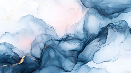 Naklejka premium Tranquil Blue Abstract Fluid Art