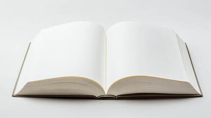 Open book, blank white pages,