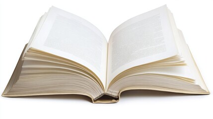 Open book, blank white pages,