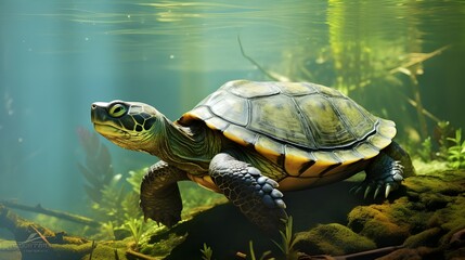 Obraz premium turtle on the water