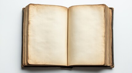 Open book, blank white pages,