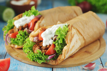 A traditional dish of Greece - gyros