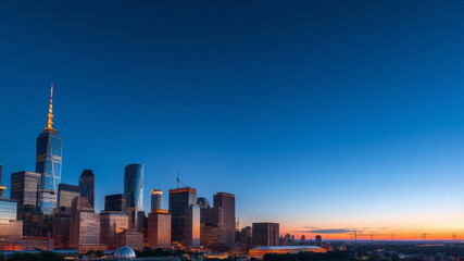 Obraz premium Abenddämmerung über der Skyline