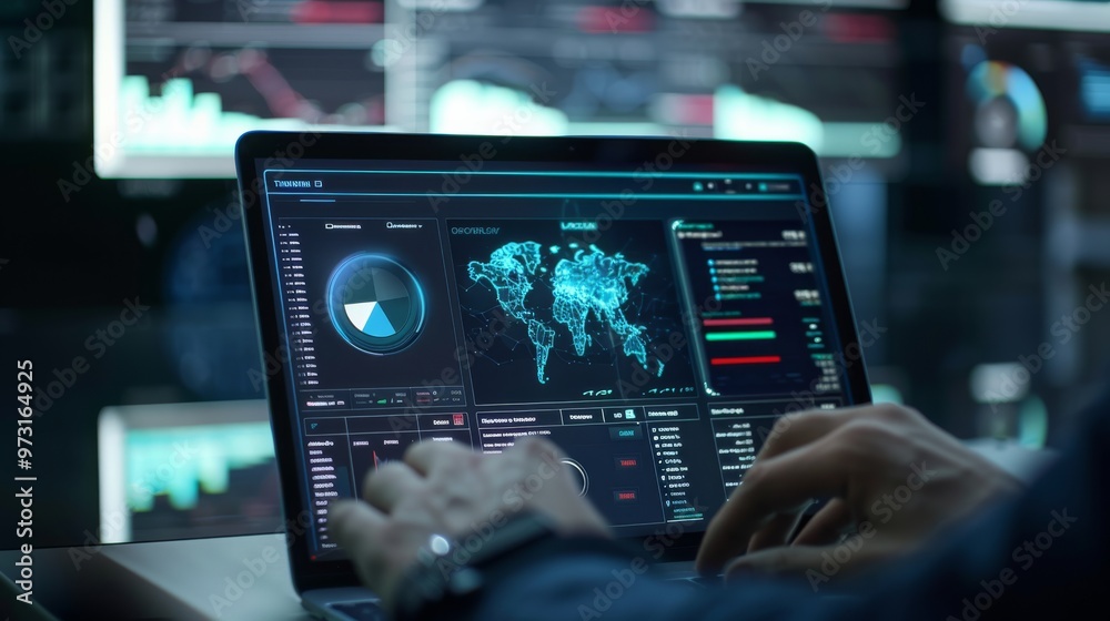 Poster A cybersecurity expert reviews mobile device settings, focusing on privacy and security options with highlighted features Close-up photo with clean background