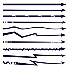 a set of contour pointer arrows