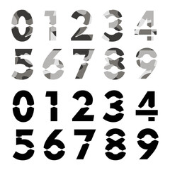 a set of fonts in the form of numbers