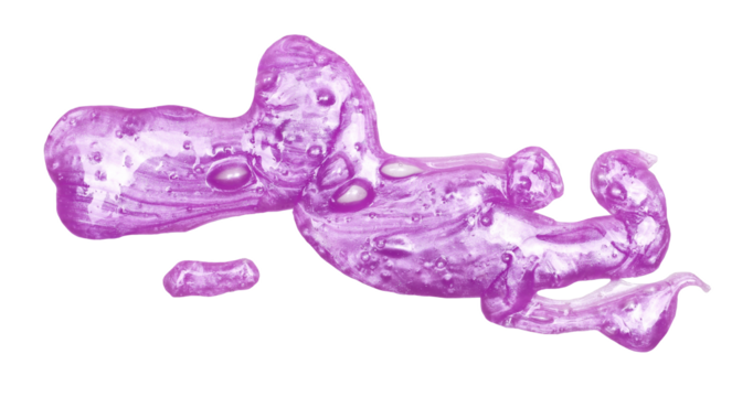pink sleaze puddle, slime isolated on white background, with clipping path, top view