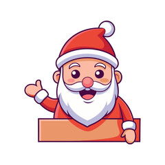 Merry Christmas Santa black and colorful character design