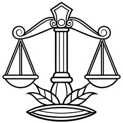 Justice law on white background