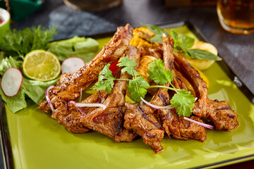 Grilled Lamb Chops with Fresh Vegetables - A Delicious and Healthy Meal