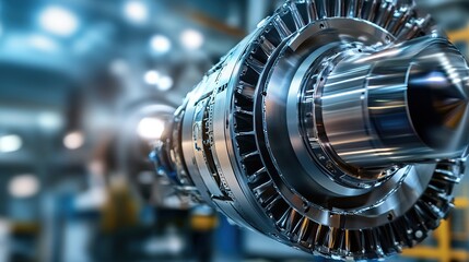 Obraz premium Precision engineering of complex components for aerospace and automotive industries.