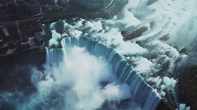 Niagara falls view from skylon tower. generative ai. Niagara Falls. Illustration