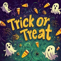 "Trick or Treat" text background