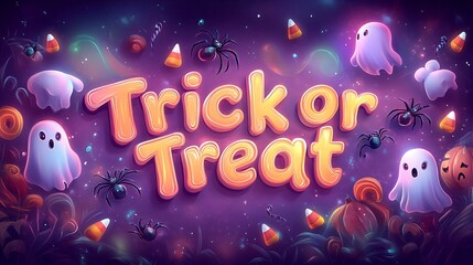 Fototapeta premium Trick or Treat text poster