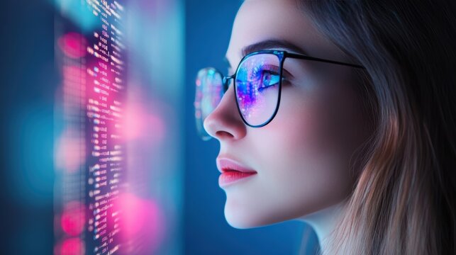 A data analyst using a computer to analyze performance data and identify trends.