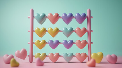 Abacus made of colorful hearts