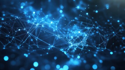 interconnected network illustration with blue technology theme