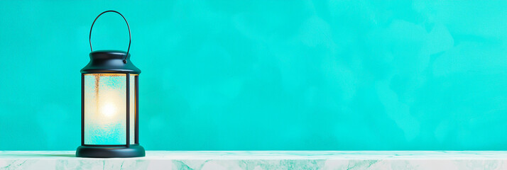 Minimal background with single traditional minimalist style lantern
