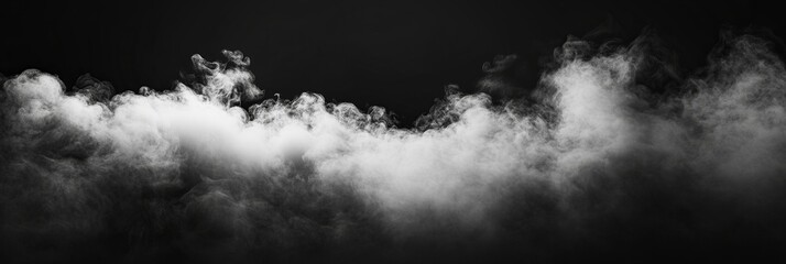 Fototapeta premium Smoke black ground fog cloud floor mist background steam dust dark white horror overlay. Ground smoke haze night black water atmosphere 3d magic spooky smog texture isolated transparent effect circle 