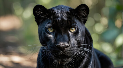 a black panther waiting to attack
