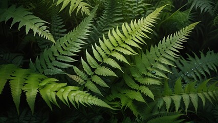 Fototapeta premium fern leaf in the forest background 