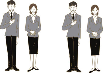 スーツの男性と女性