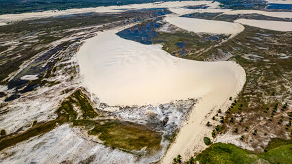 Parque Nacional Jericoacoara Jeri Ceará Natureza Dunas Paisagens Praia Areia Oceano Pôr do Sol Costeiro Tropical Ondas Nordeste Brasil Flora Lagoas Vento Surf Luz Sol Aventura Turismo Deserto Drone