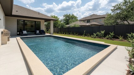 Newly Constructed Rectangular Swimming Pool. AI generated illustration