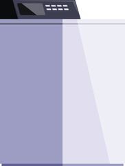 Illustration of a modern washing machine featuring a sleek design and digital display, representing modern laundry appliances