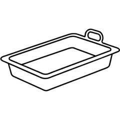Oven Tray Line Art.