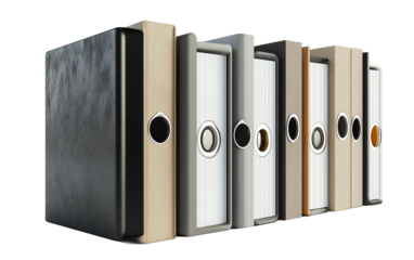 Binders side view full body isolated on white or transparent background