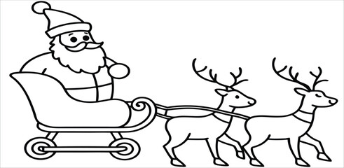 Obraz premium santa claus with reindeer