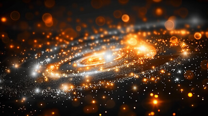 Obraz premium background with particles. Spiral structure with glowing lines for abstract background usage, depicting futuristic or technological themes