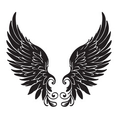 Hand-drawn angel wings