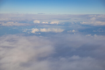 Fototapeta premium Frankfurt, Germany - Aerial photography of clouds in the sky