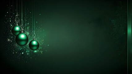 green Christmas background banner with metal texture design and soft center lighting Generative AI