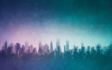 Cityscape fog. A silhouette of a city with a soft, foggy haze in the foreground. Perfect for urban, modern, and futuristic themes.