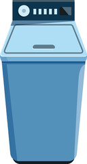 Modern washing machine standing on white background, cleaning clothes concept