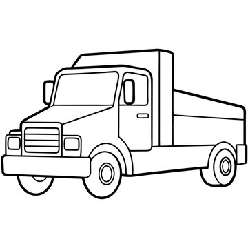 recommend clip art: truck line art vector illustration