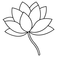 simple flower line art on white background