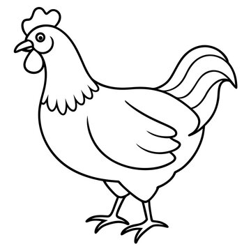 recommend clip art: chicken line art vector illustration