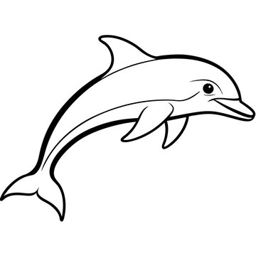 recommend clip art: dolphin vector line art black and white background