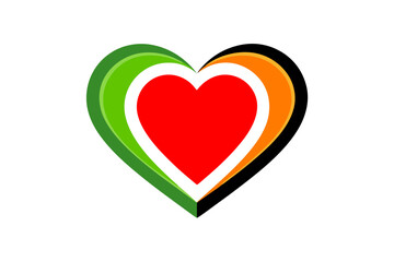 heart with green leaves